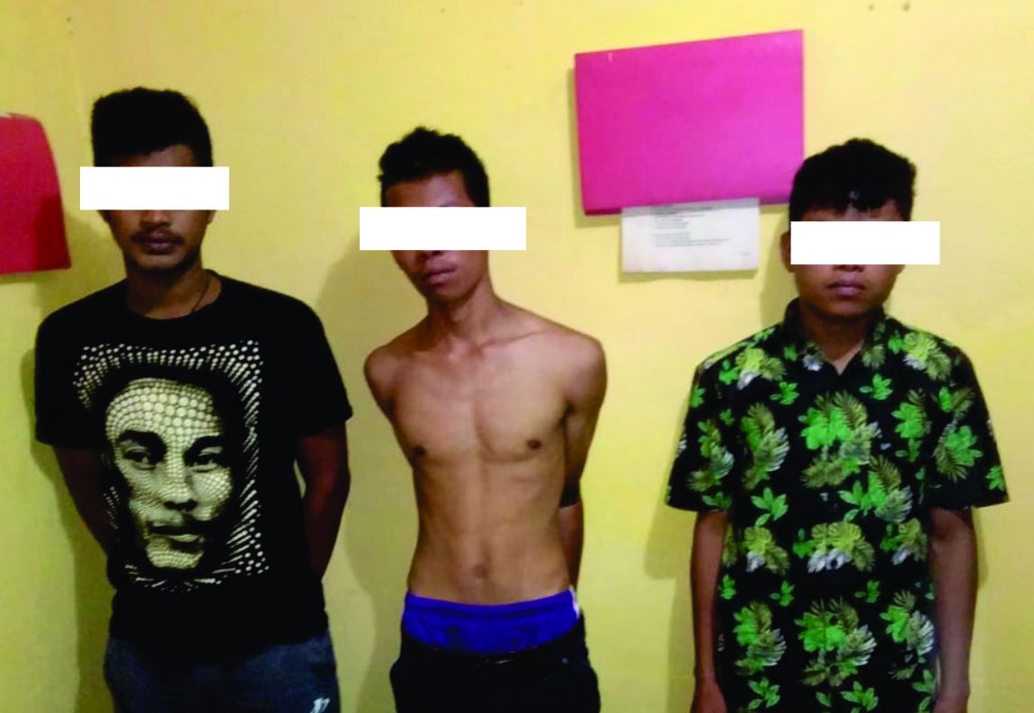 DL, AN dan IS tiga terduga pelaku yang diamankan olres Muna (Foto : istimewa).