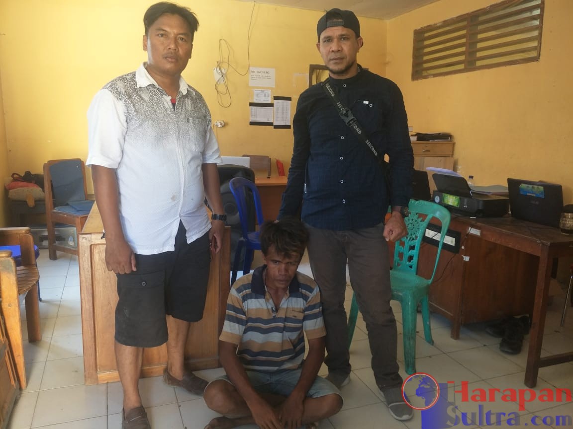 HR (Tengah duduk) Terduga Pelaku Pencabulan terhadap anak dibawah umur