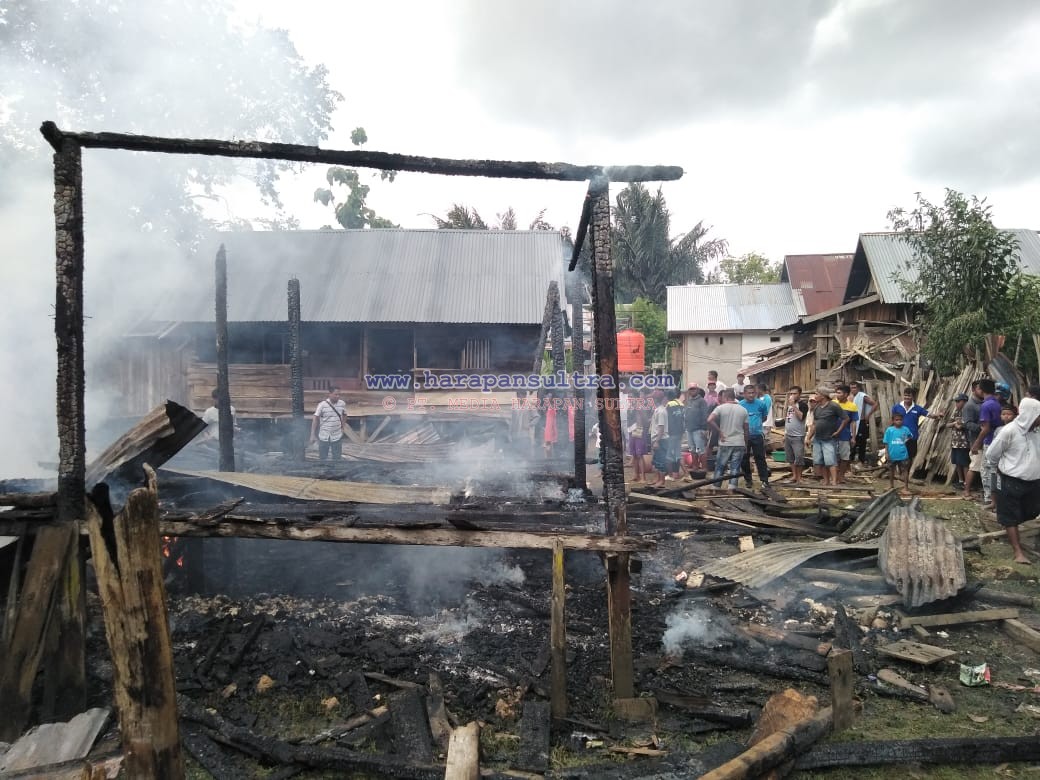 Ketgem : Rumah Milik Sitti Aisyah yang Ludes Dilahap Si Jago Merah Foto : Borju / Harapansultra.com