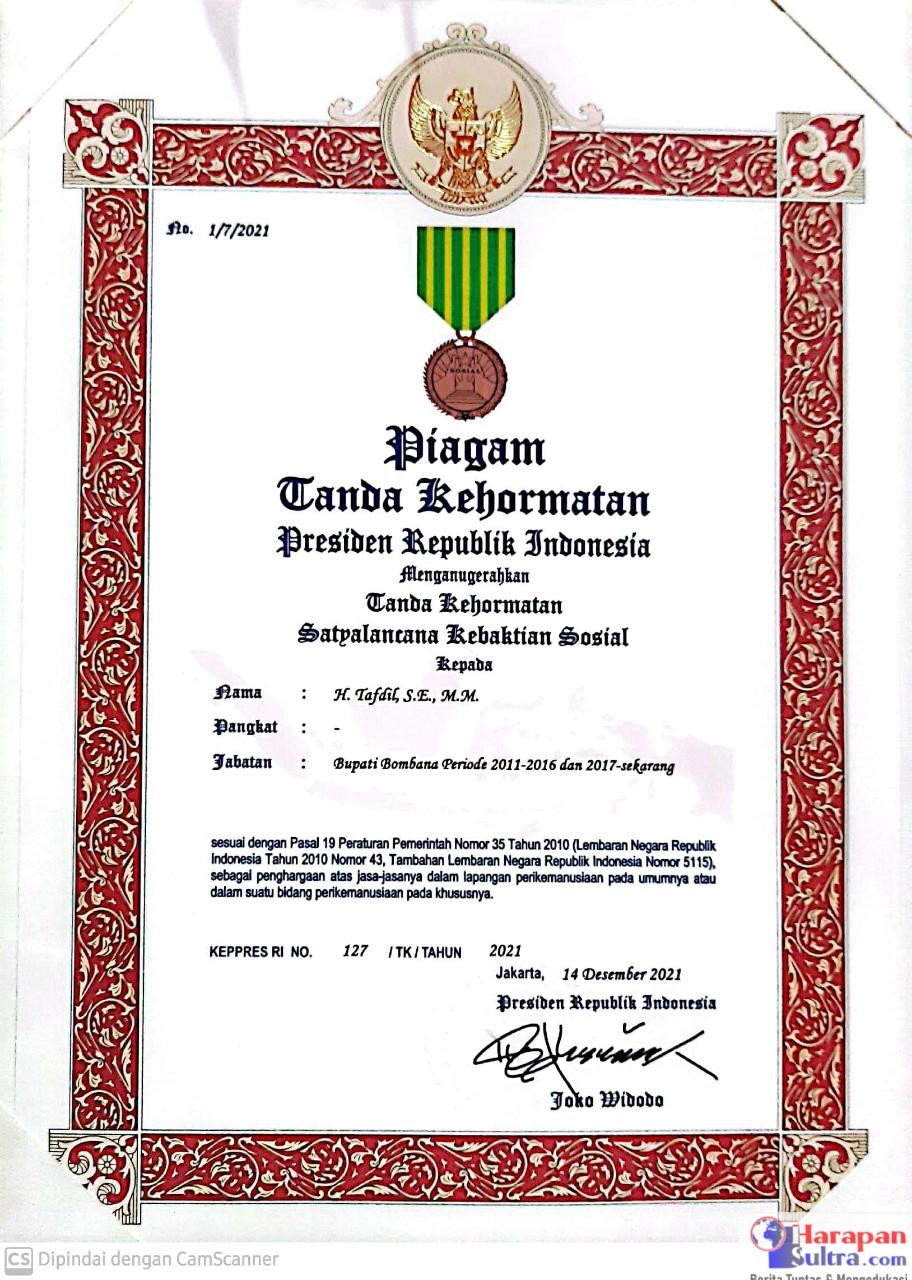 Satyalencana Kebaktian Sosial Tahun 2021