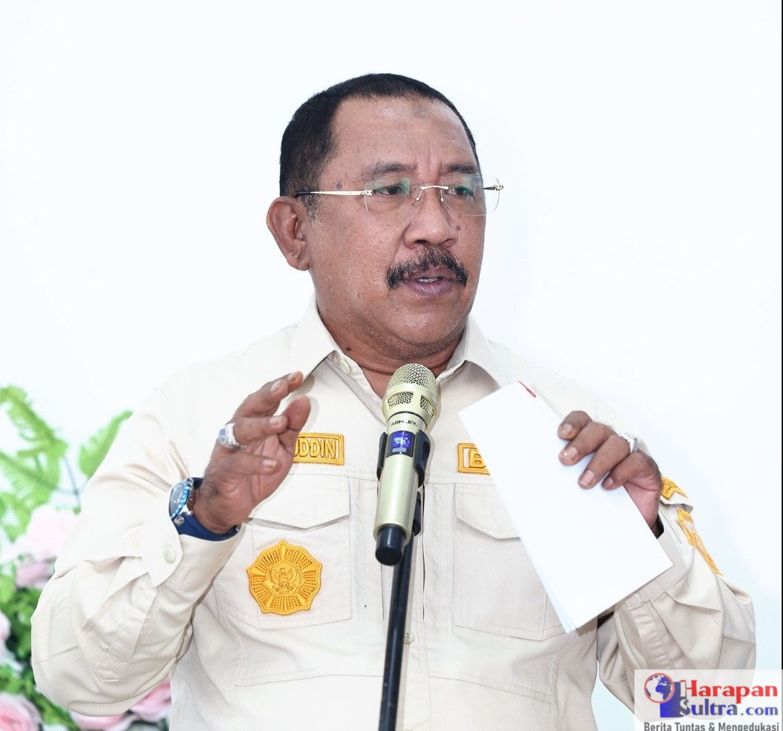 Pj.Bupati Bombana. Burhanuddin saat menyampaikan sambutannya