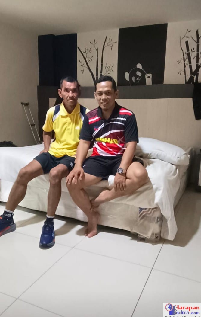 Sukri ( baju kuning ) Salah satu atlet Parallimpik asal Kecamatan Poleang Barat