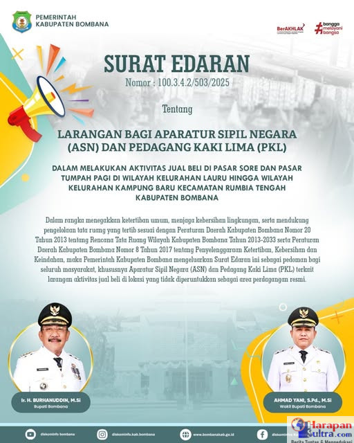 surat edaran Bupati Bombana