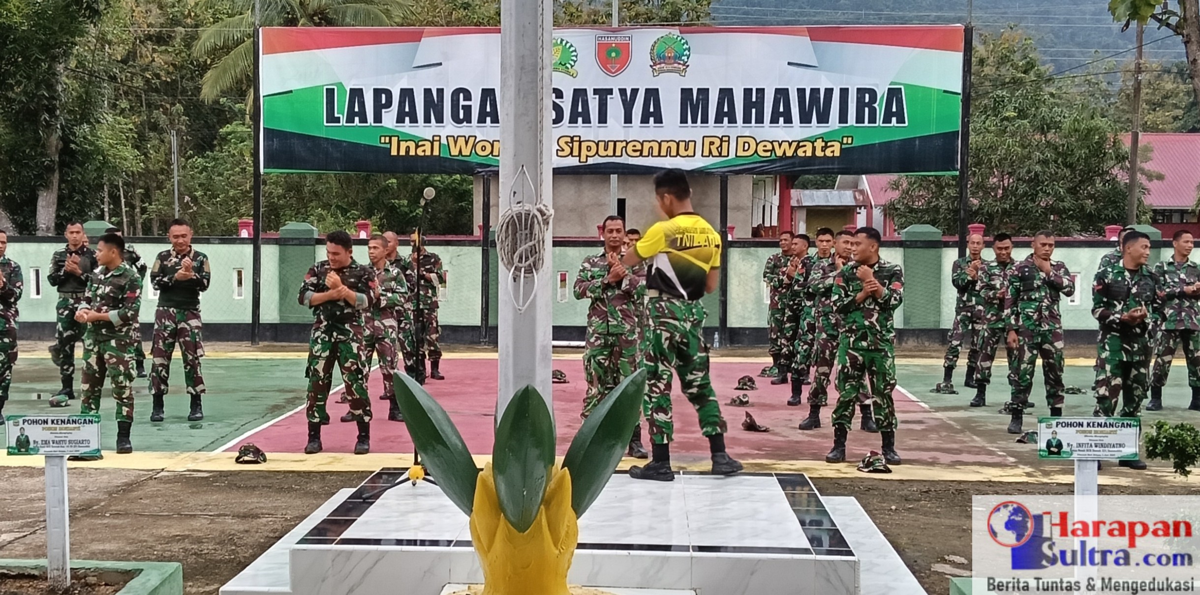 Personel Kodim 1431/Bombana Melakukan Perenggangan Sebelum melaksanakan Han Mars 