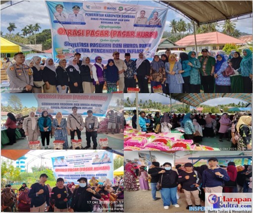 Inspektorat Daerah Bombana bersama Dinas Perindagkop dan UKM mendampingi pelaksanaan pasar murah di Kabaena Selatan dan Kabaena Barat untuk membantu masyarakat memperoleh kebutuhan pokok dengan harga terjangkau, 16–17 Oktober 2025.