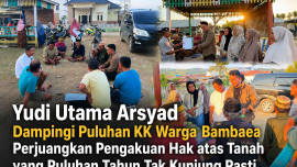 Ketgam: Anggota DPRD Kabupaten Bombana, Yudi Utama Arsyad, berdialog langsung dengan puluhan warga Kelurahan Bambaea, Kecamatan Poleang Timur, usai menerima surat kuasa untuk mendampingi perjuangan masyarakat memperoleh kepastian hukum atas tanah yang telah mereka tempati secara turun-temurun.